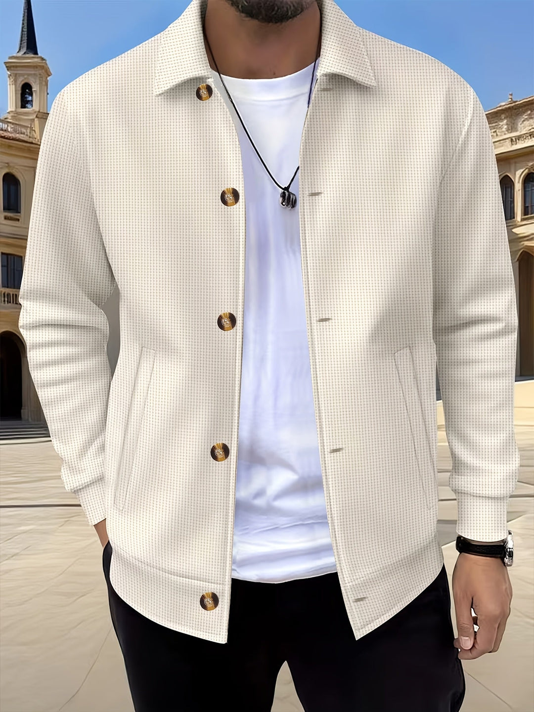 Camden | Textured Button-Front Overshirt Jacket