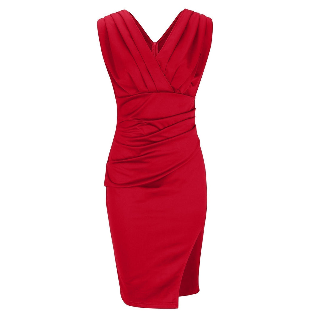 Brenda | Elegant V-Neck Slit Dress