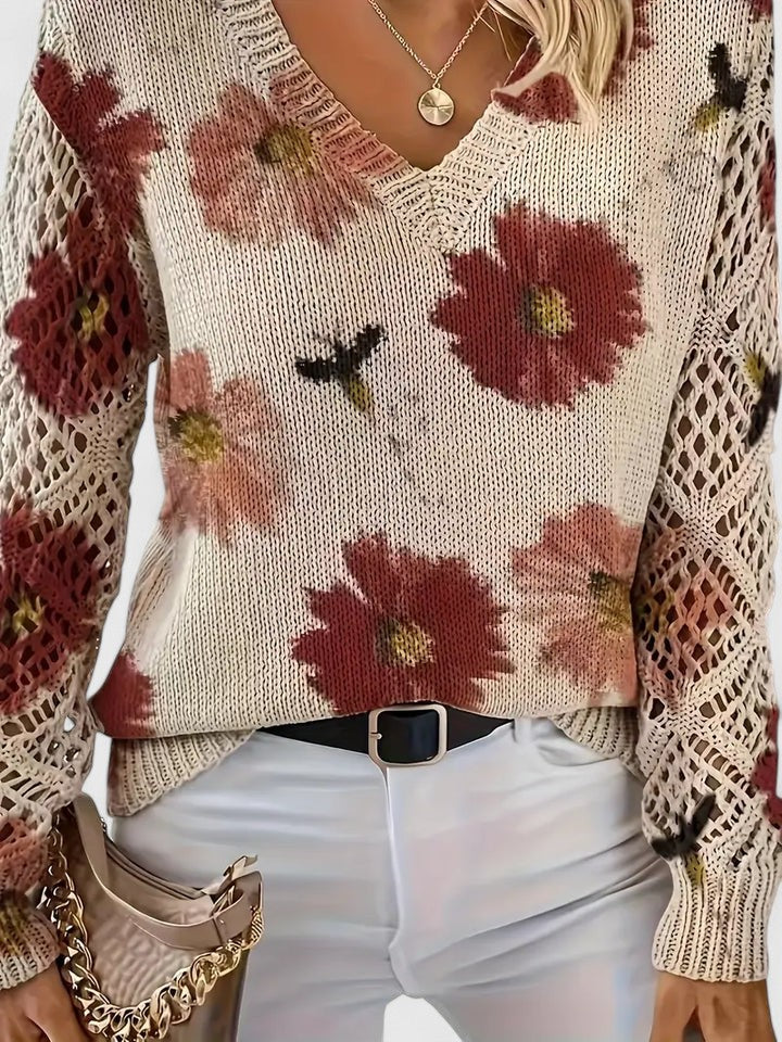 Bronwen | Floral Openwork Sweater