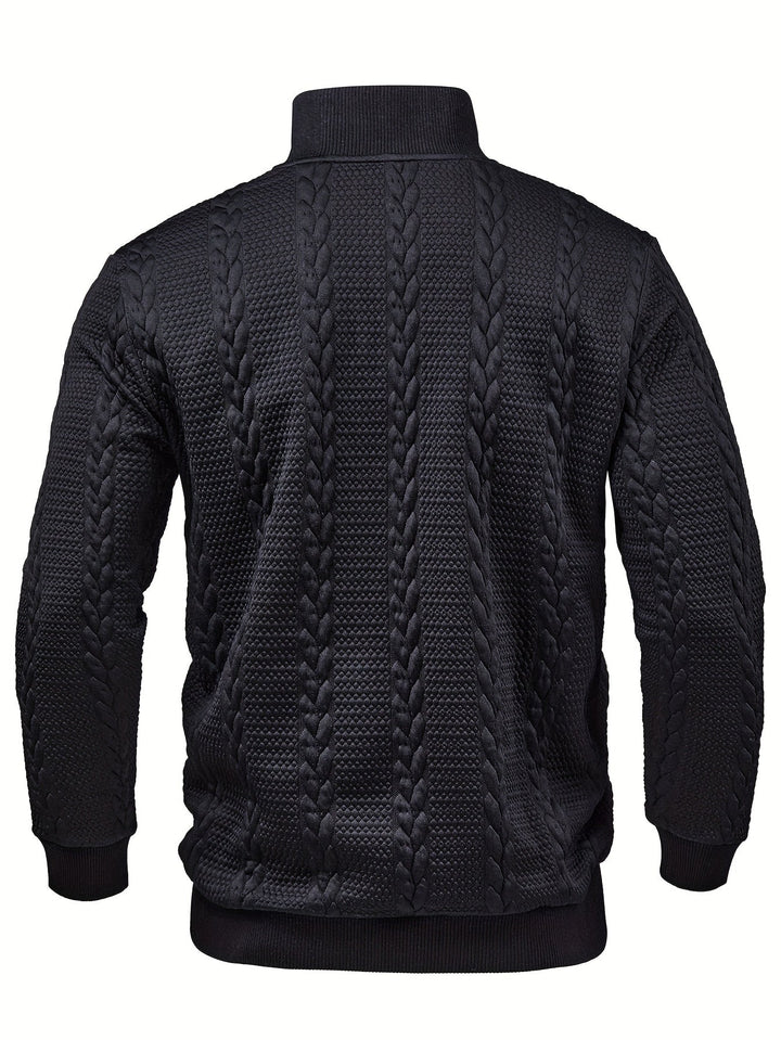 Callum | Textured Stand-Collar Henley