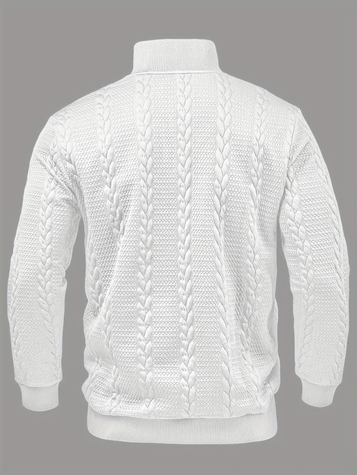 Callum | Textured Stand-Collar Henley