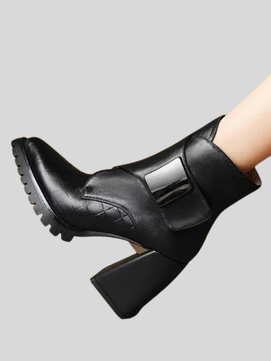 Abigail™ | Ankle Block Heel With Strap Detail