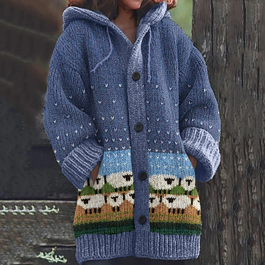 Boukje | Warm Knit Hooded Cardigan