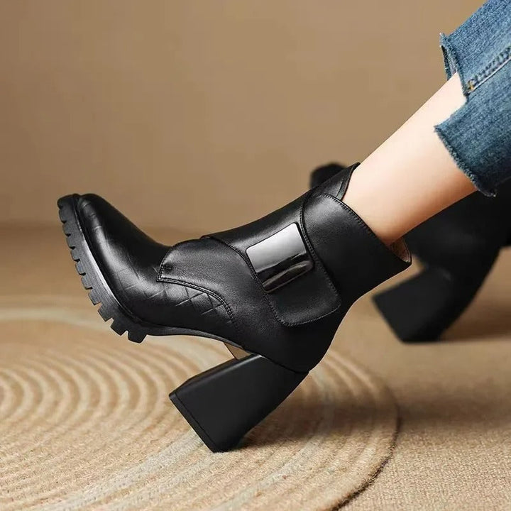 Abigail™ | Ankle Block Heel With Strap Detail