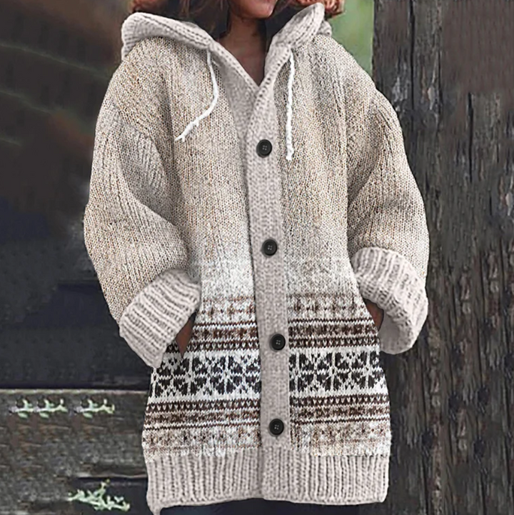 Thea | Warm Knit Hooded Cardigan