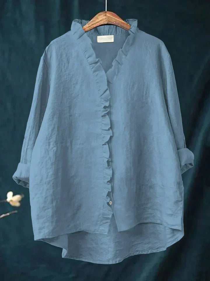 Cecily | Casual Ruffle V-Neck Blouse