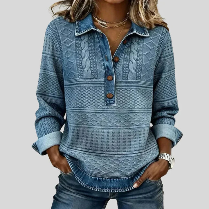 Azalea | Vintage Cable Knit Collared Jumper