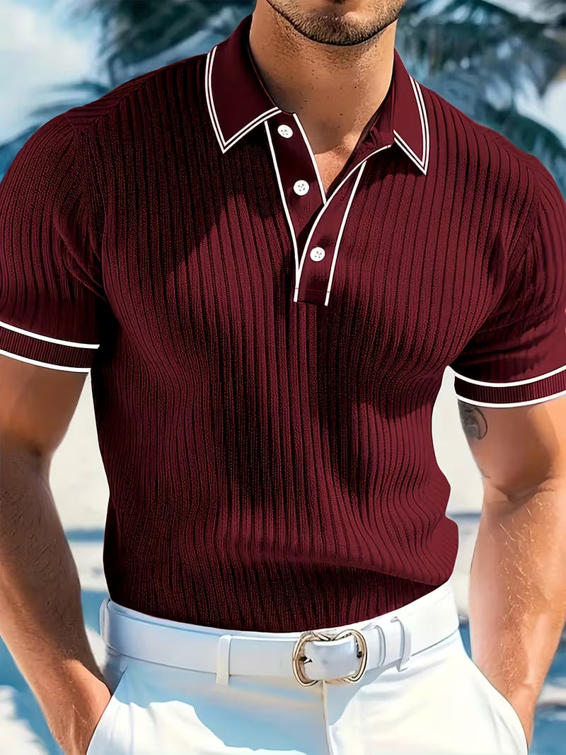 Branson | Color-Blocked Short Sleeve Polo Shirt