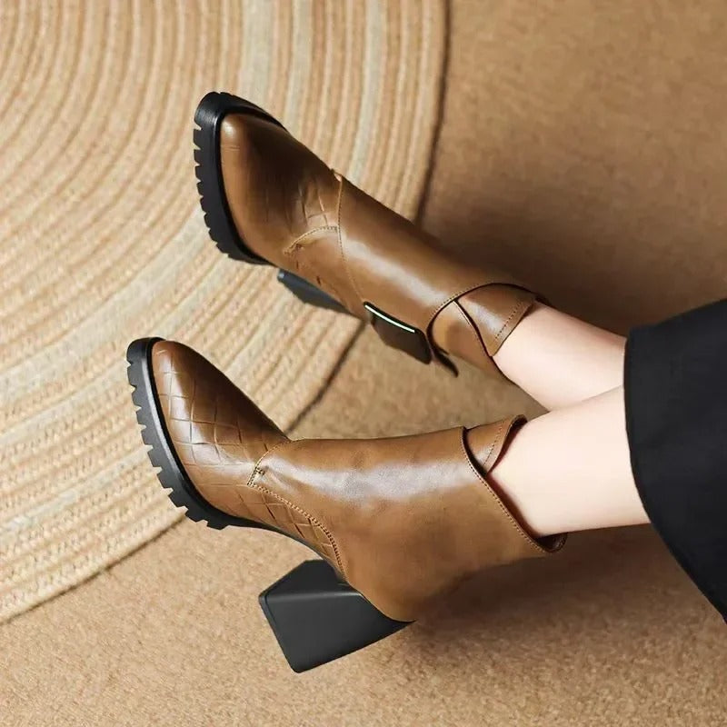 Abigail™ | Ankle Block Heel With Strap Detail