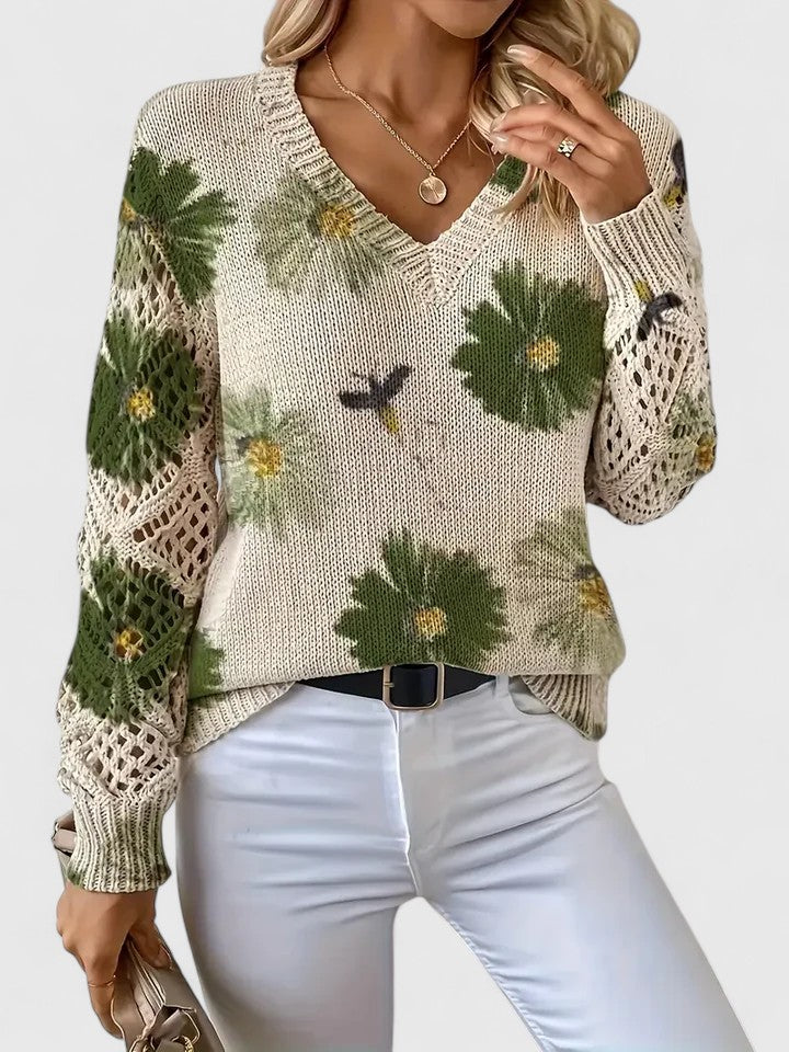 Bronwen | Floral Openwork Sweater