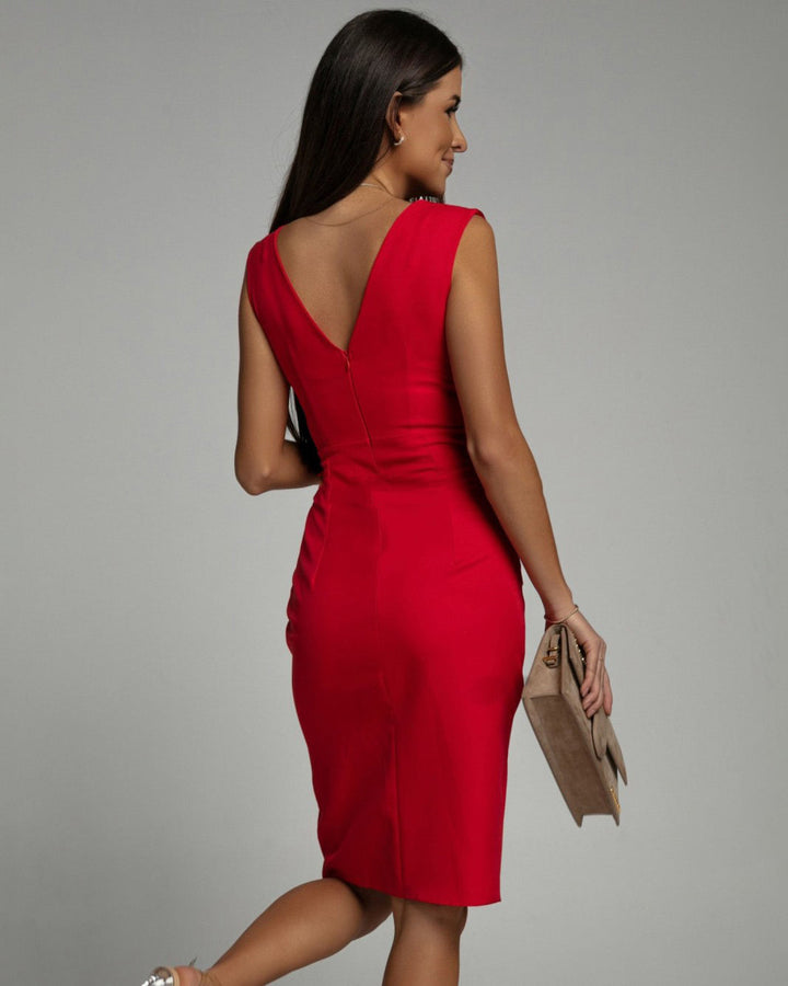 Brenda | Elegant V-Neck Slit Dress