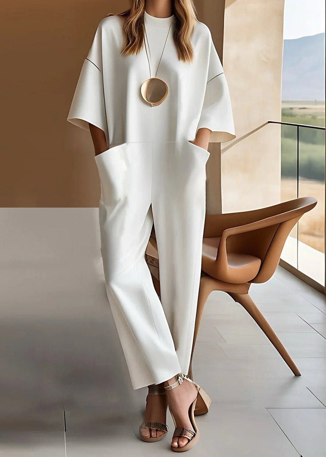 Amely | Elegant Wide Sleeve Pocket Jumpsuit