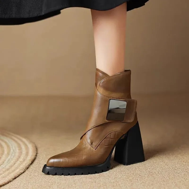Abigail™ | Ankle Block Heel With Strap Detail
