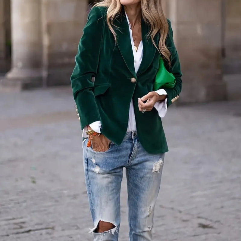 Alina | Women's Blazer Jacket with Lapel Collar and Buttons