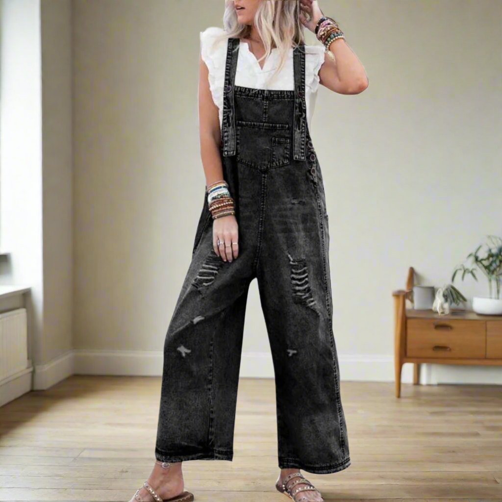 Carmelita | Premium Vintage Style Plain Jumpsuit