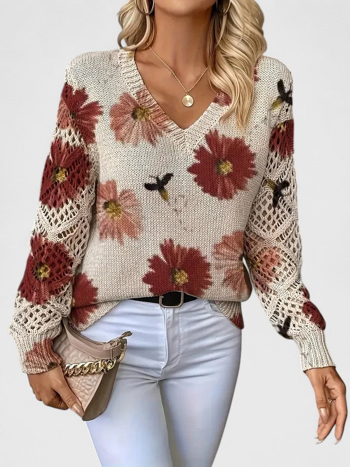 Bronwen | Floral Openwork Sweater