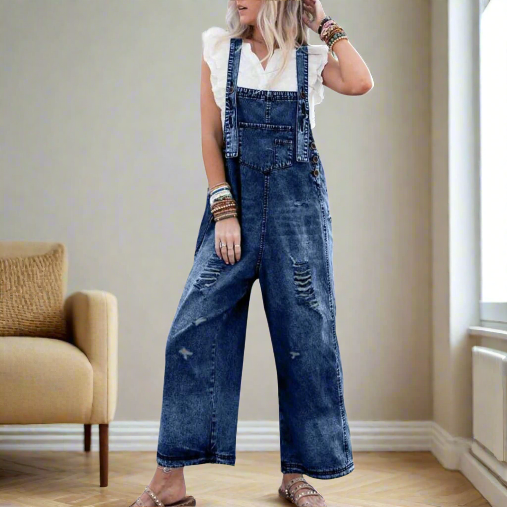 Carmelita | Premium Vintage Style Plain Jumpsuit