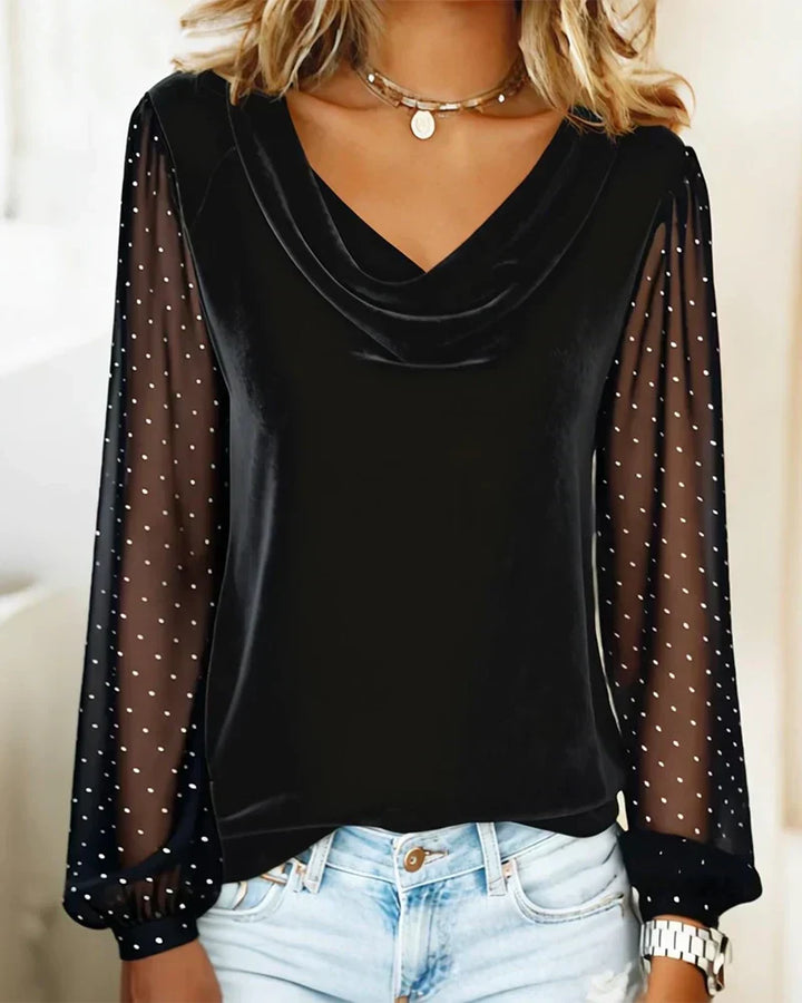 Avery | Elegant Blouse with draped collar