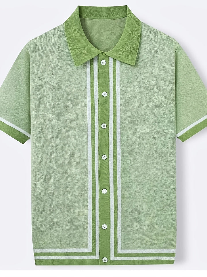Cedric | Retro Striped Knit Shirt