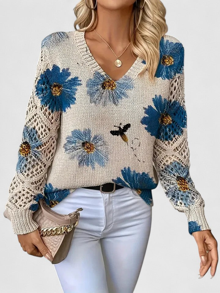 Bronwen | Floral Openwork Sweater