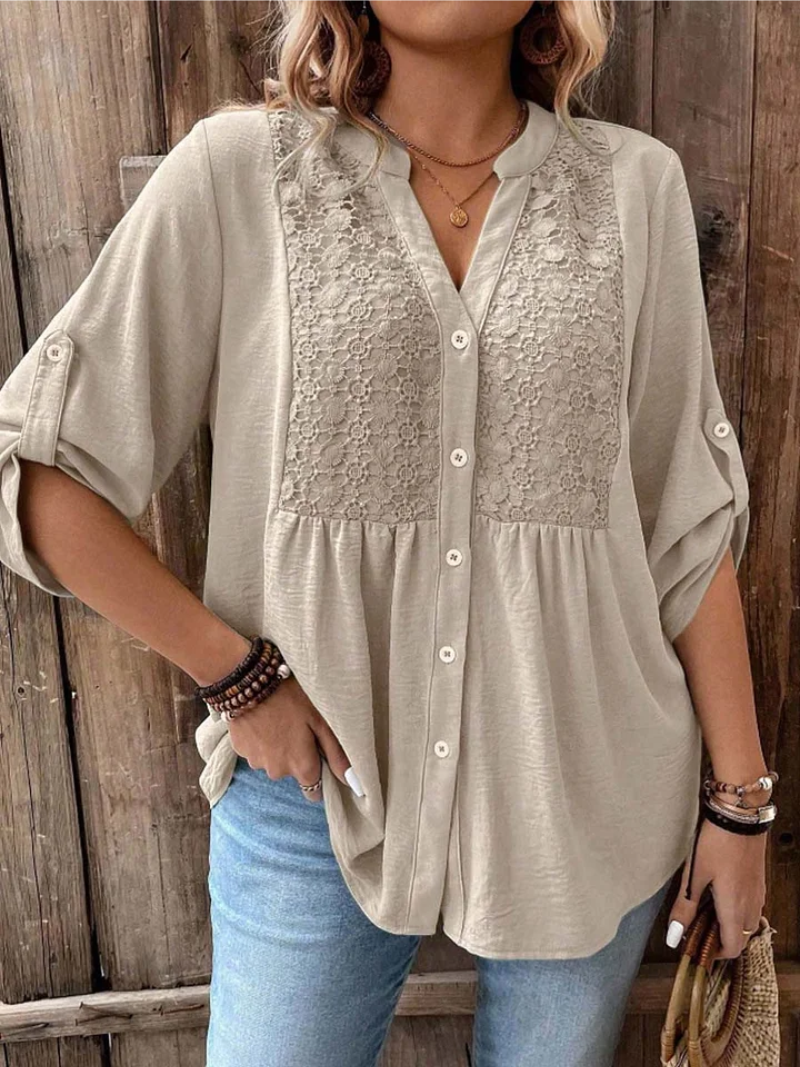 Carmen | Elegant Wide Sleeve V-Neck Blouse