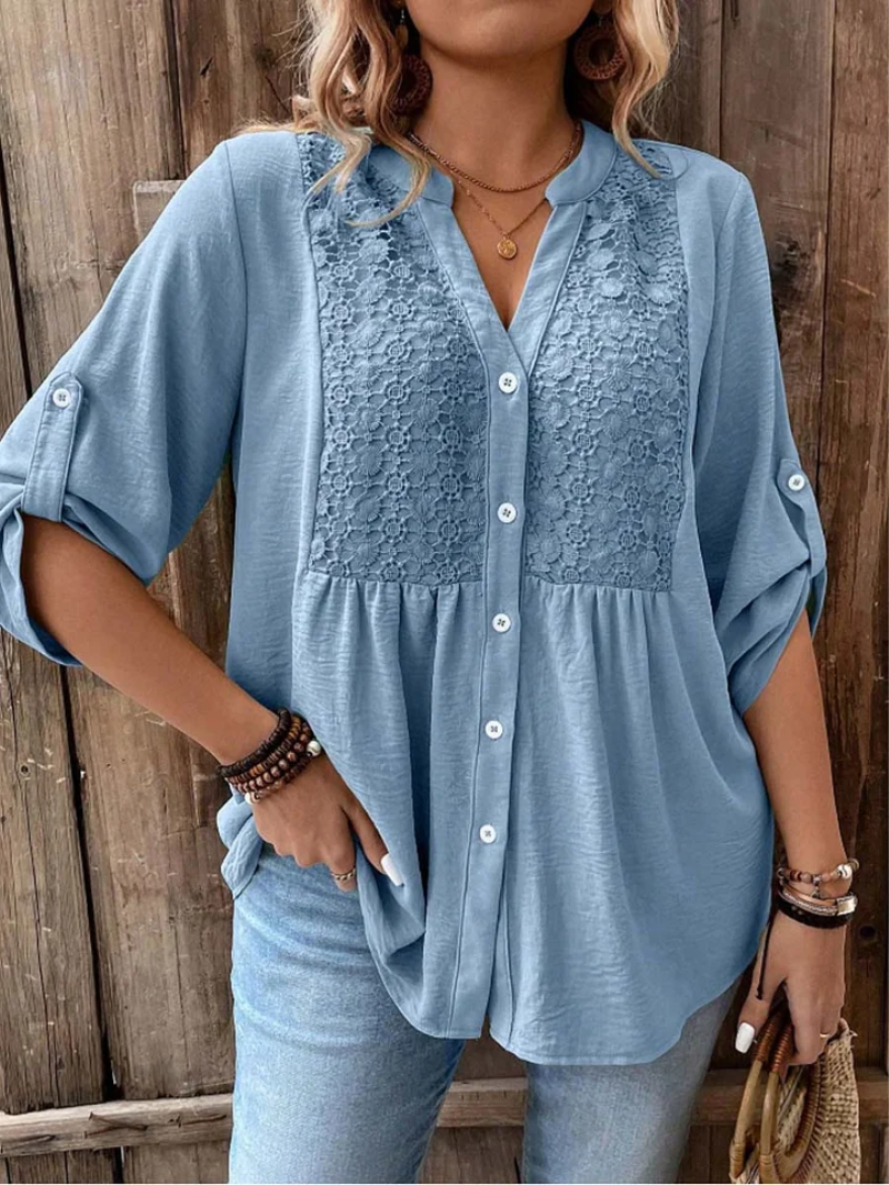 Carmen | Elegant Wide Sleeve V-Neck Blouse