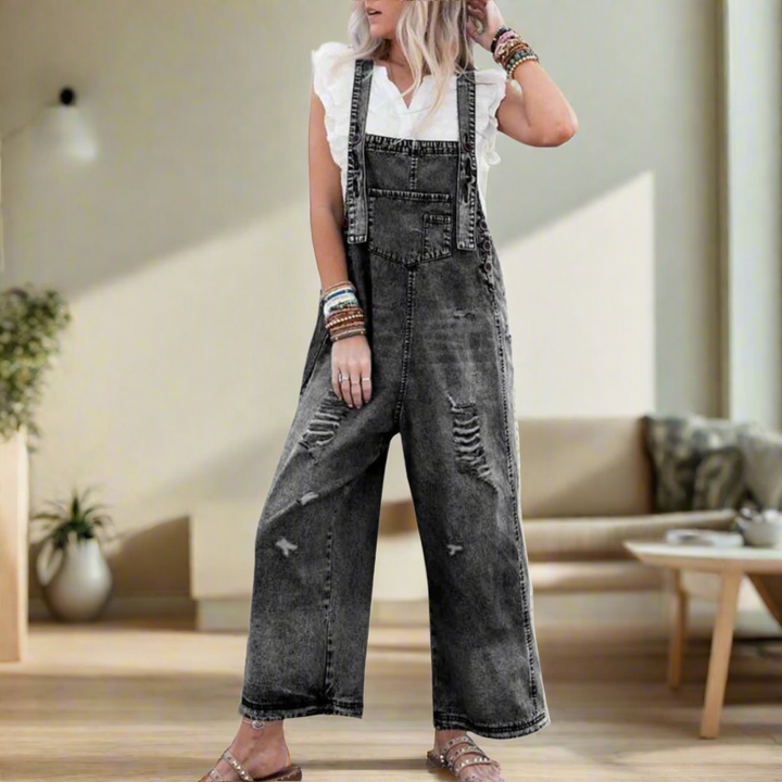 Carmelita | Premium Vintage Style Plain Jumpsuit