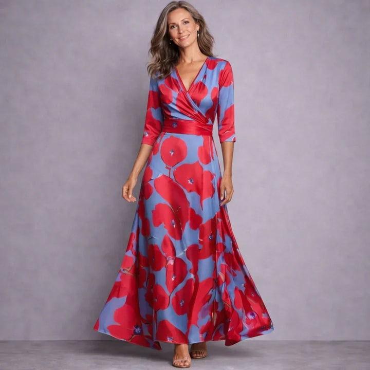 Carissa | Elegant Mid Sleeve Maxi Dress