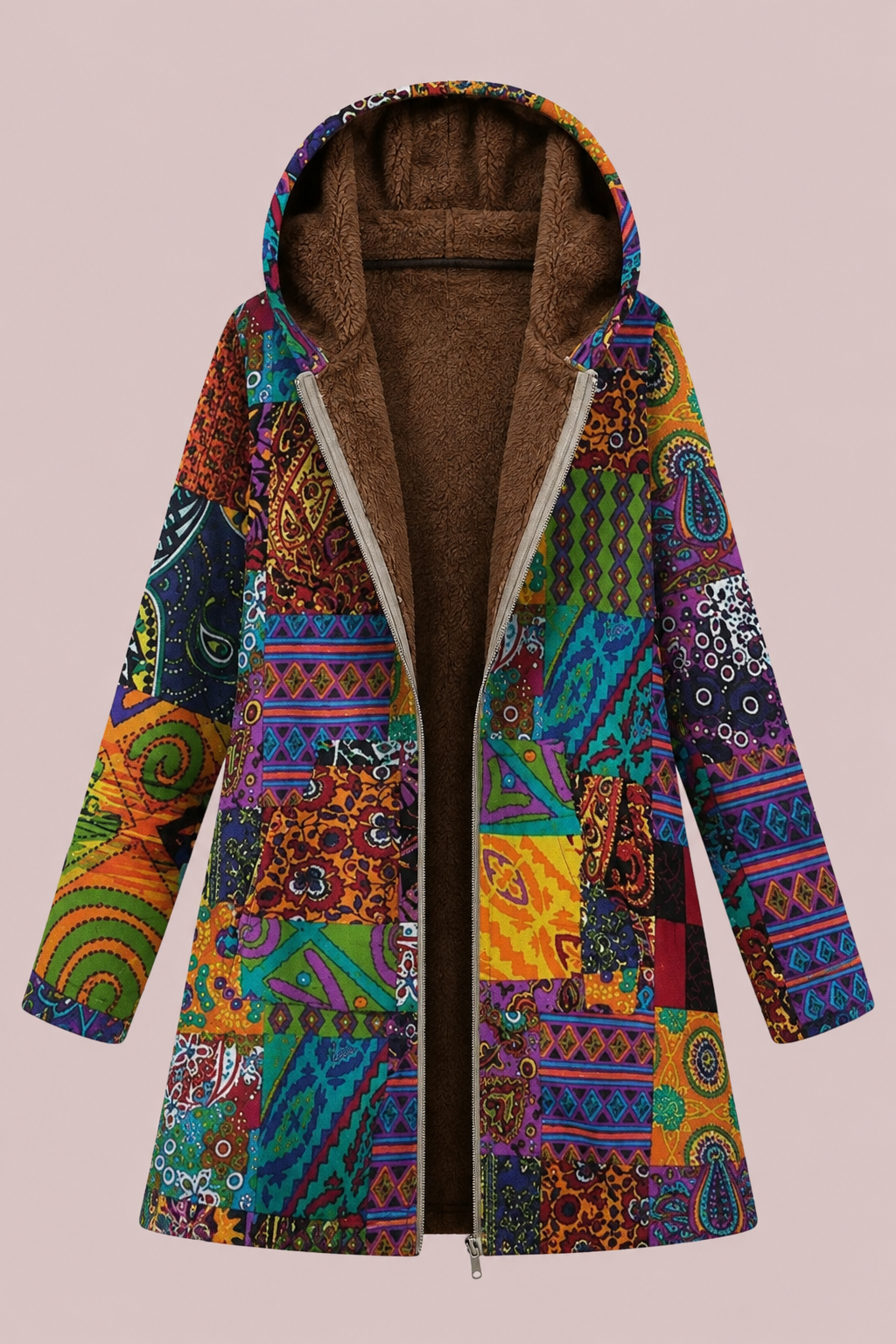 Adeline™ | Warm Boho Printed Hooded Jacket