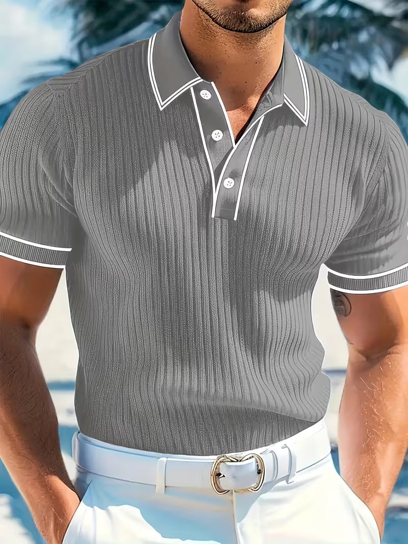 Branson | Color-Blocked Short Sleeve Polo Shirt