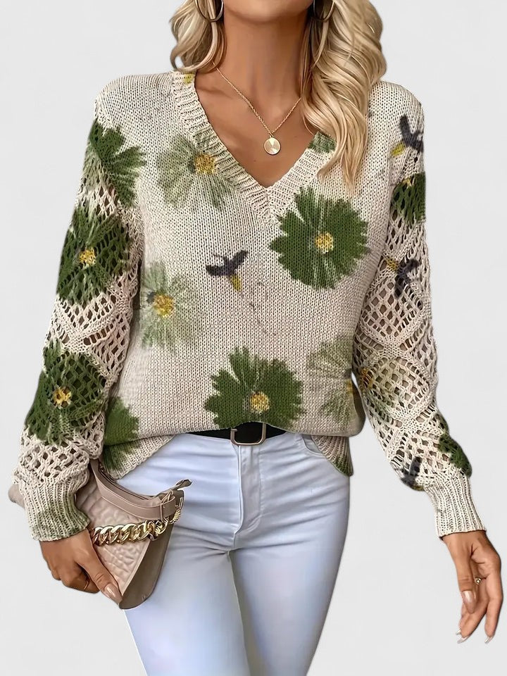 Bronwen | Floral Openwork Sweater