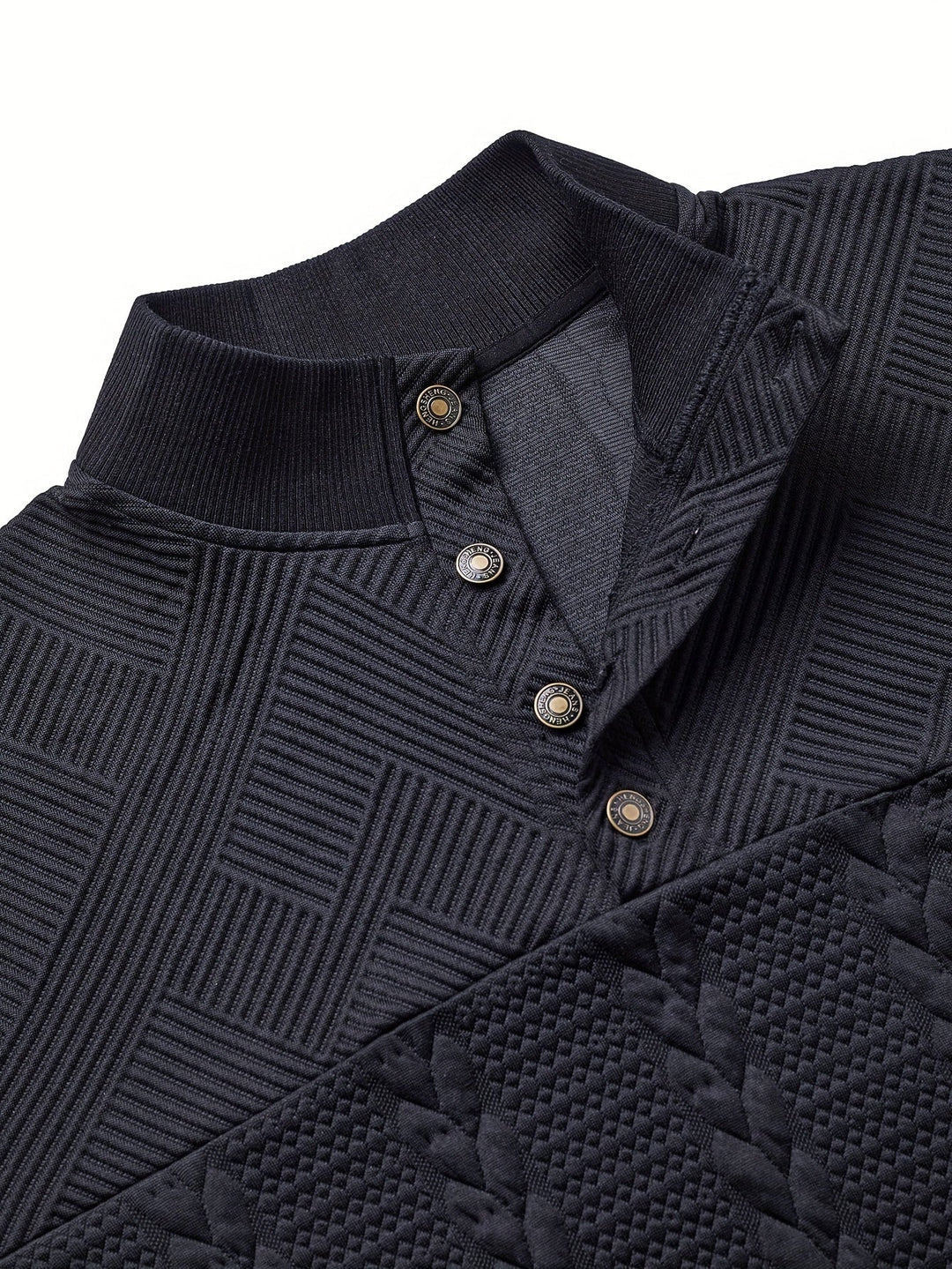 Callum | Textured Stand-Collar Henley