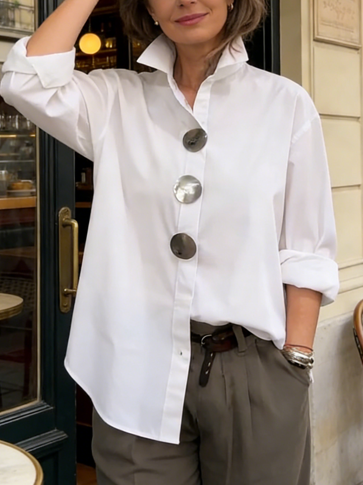 Amara | Stylish Button Stand Collar Blouse