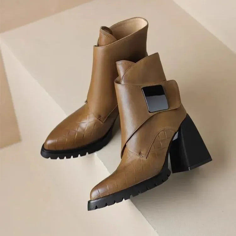 Abigail™ | Ankle Block Heel With Strap Detail