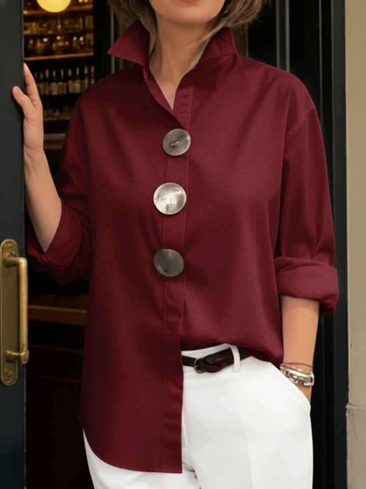 Amara | Stylish Button Stand Collar Blouse