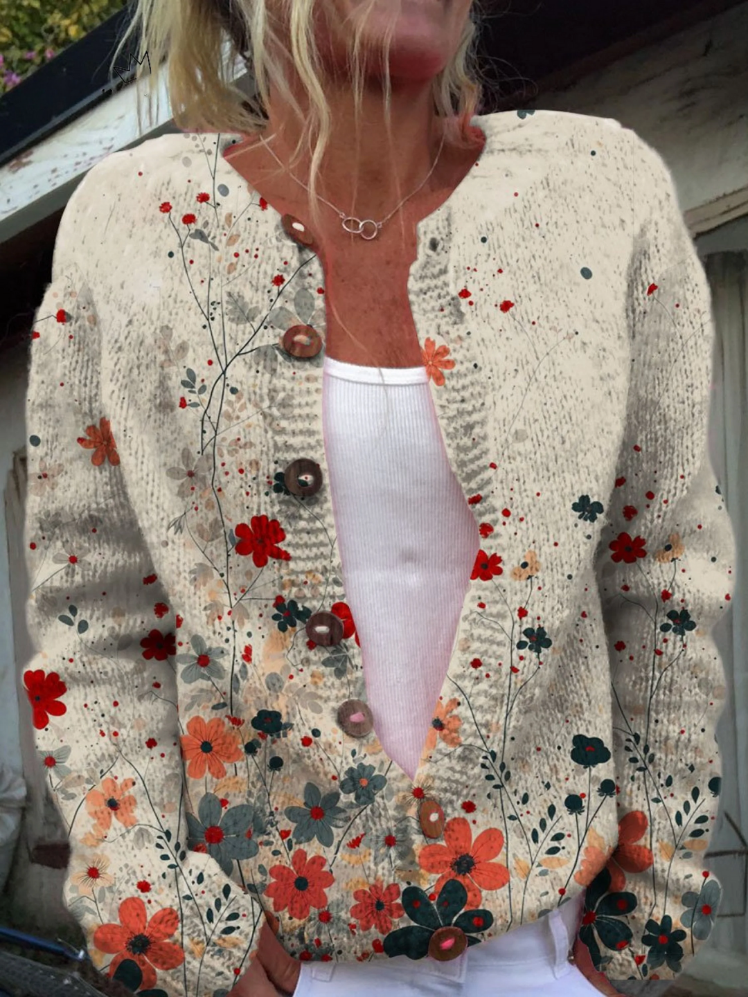 SABRINA™ - VINTAGE FLORAL KNIT CARDIGAN