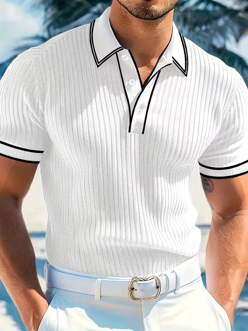 Branson | Color-Blocked Short Sleeve Polo Shirt