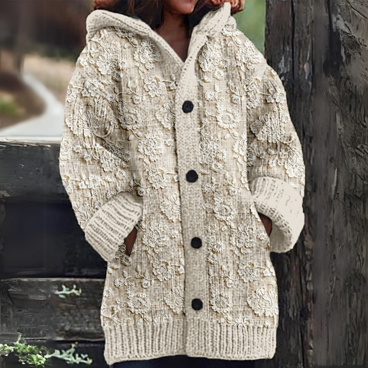 Gonneke | Warm Knit Hooded Cardigan