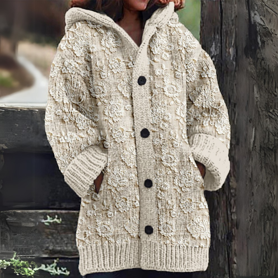 Gonneke | Warm Knit Hooded Cardigan