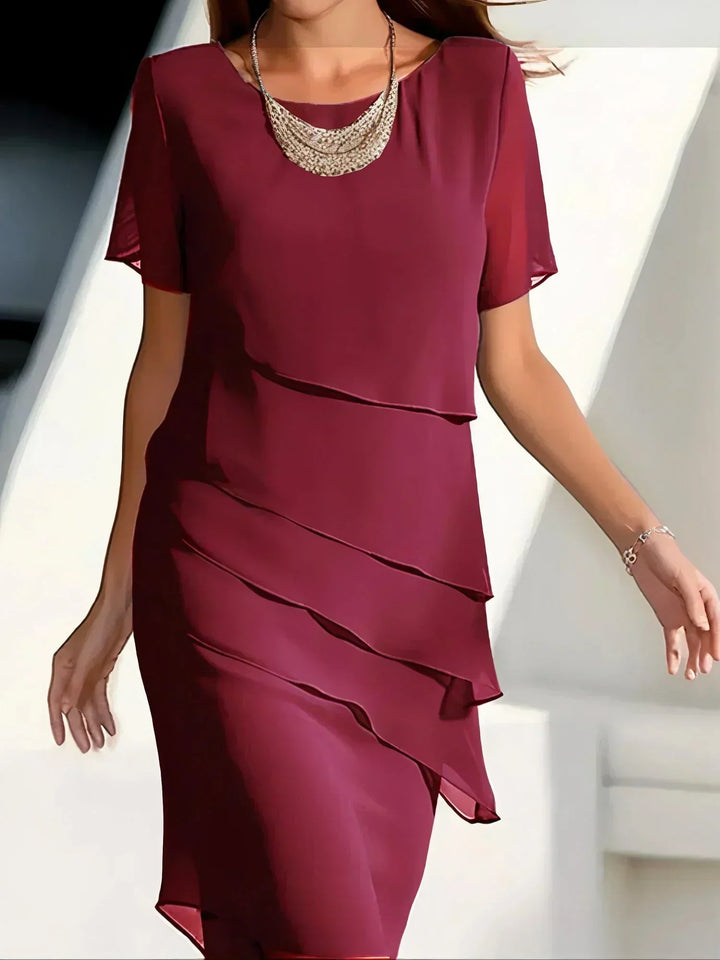 Adelia | Elegant Flowy Short Sleeve Dress