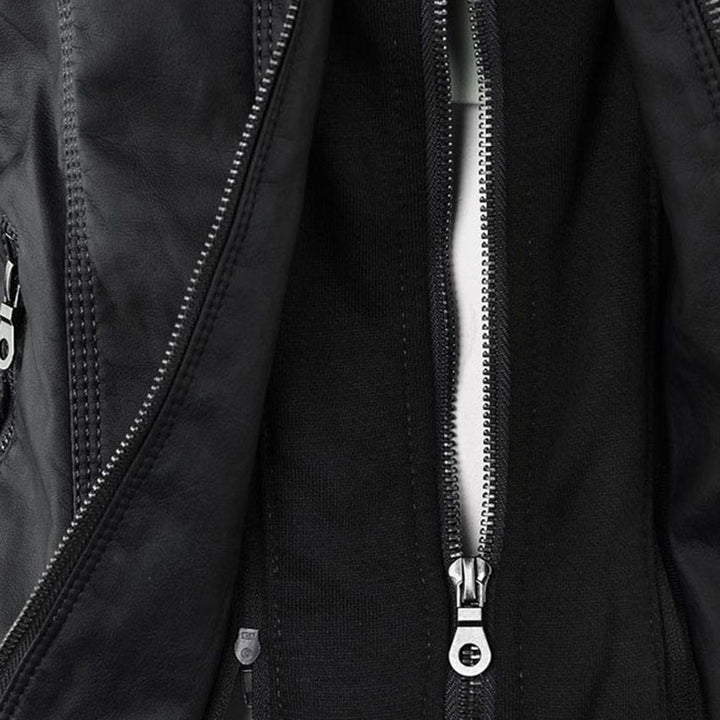 Cosima | Hooded Zip-Up Moto Jacket