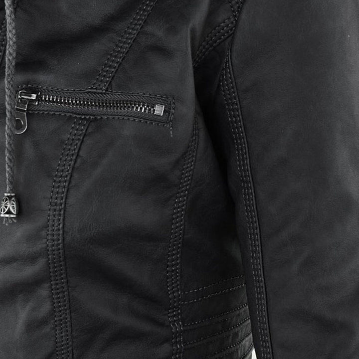 Cosima | Hooded Zip-Up Moto Jacket