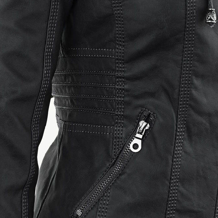 Cosima | Hooded Zip-Up Moto Jacket