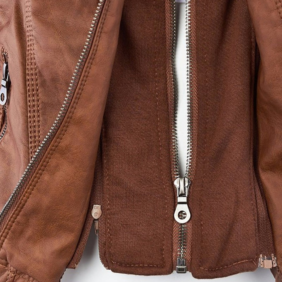 Cosima | Hooded Zip-Up Moto Jacket