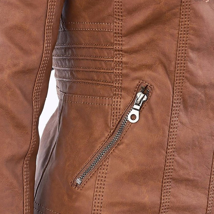 Cosima | Hooded Zip-Up Moto Jacket