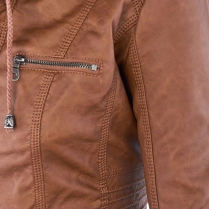 Cosima | Hooded Zip-Up Moto Jacket