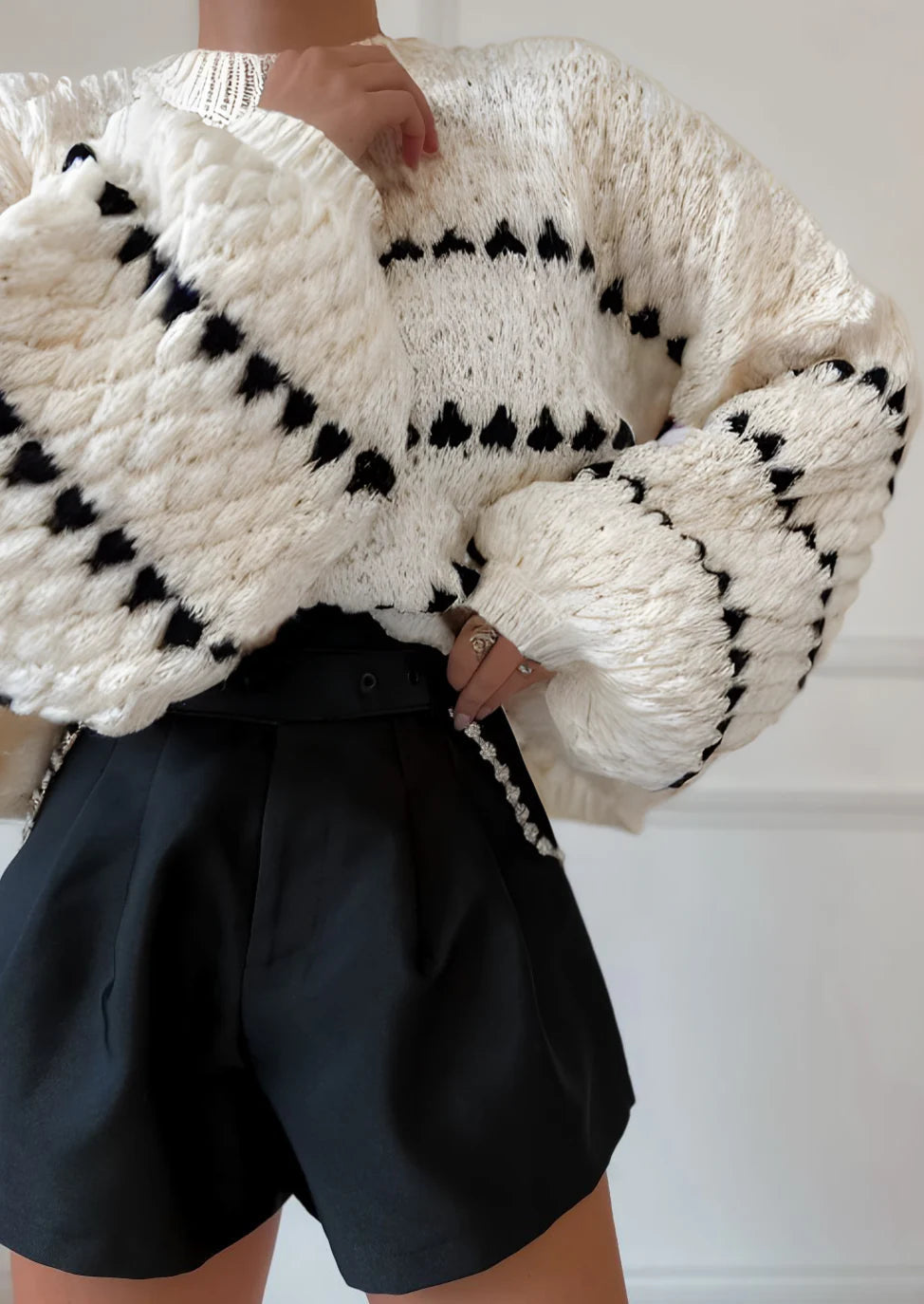 Edith | Textured Patterned Sweater