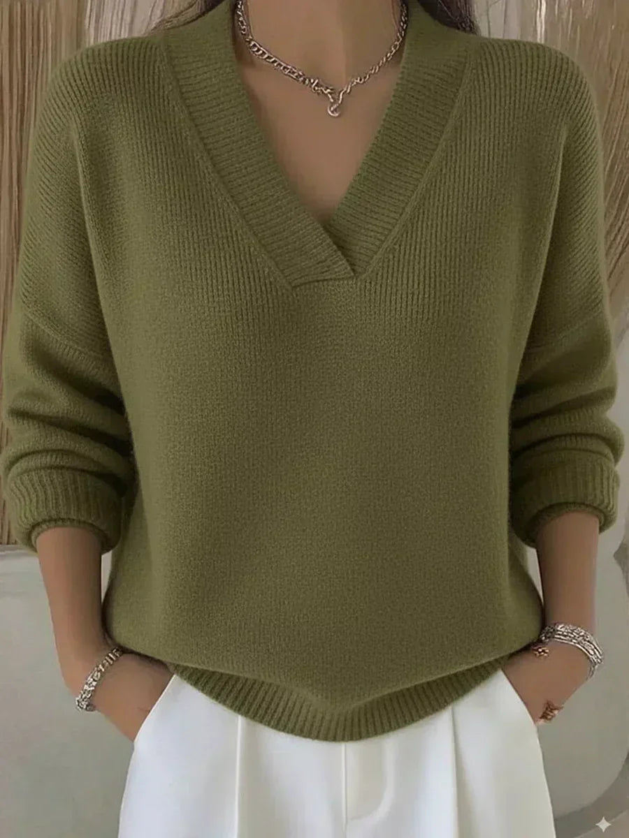 Vivelle | Relaxed V Neck Jumper
