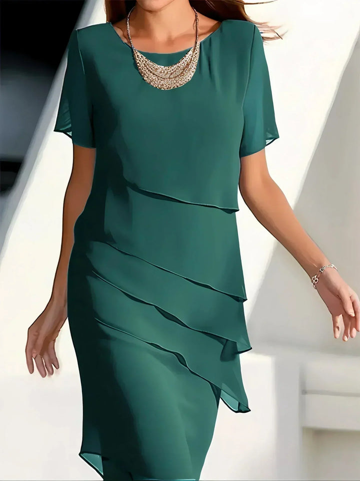 Adelia | Elegant Flowy Short Sleeve Dress