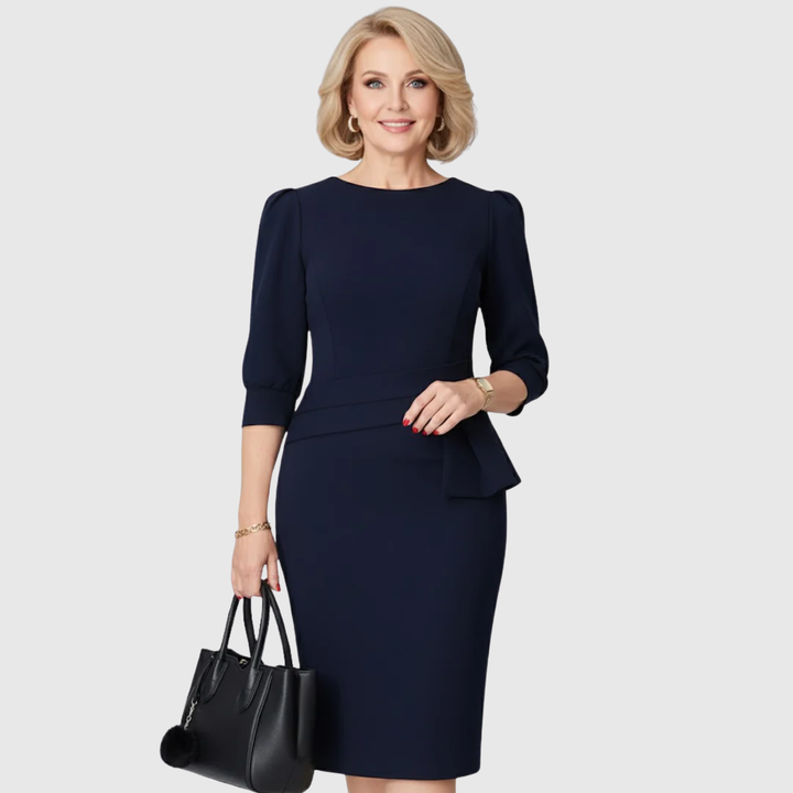 Bernadette | Tailored Peplum Midi Dress